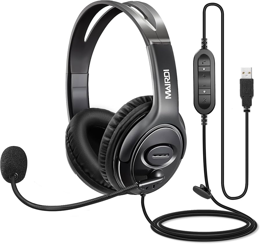 Căști cu microfon pentru birou și apeluri online